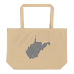 West Virginia Large Organic Tote Bag Mountain State State Pride Reusable Shopping Bag