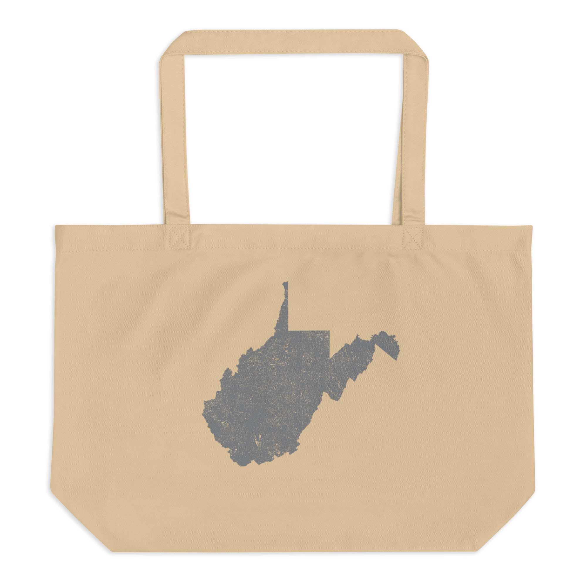 West Virginia Large Organic Tote Bag Mountain State State Pride Reusable Shopping Bag