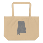 Alabama Large Organic Tote Bag Heart of Dixie State Pride Reusable Shopping Bag