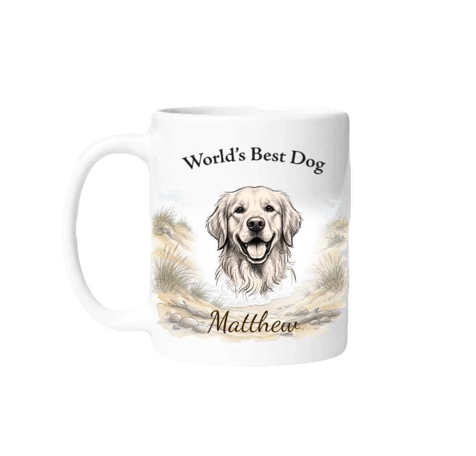 Personalized World's Best Dog Mug — Summer Edition Custom Portrait