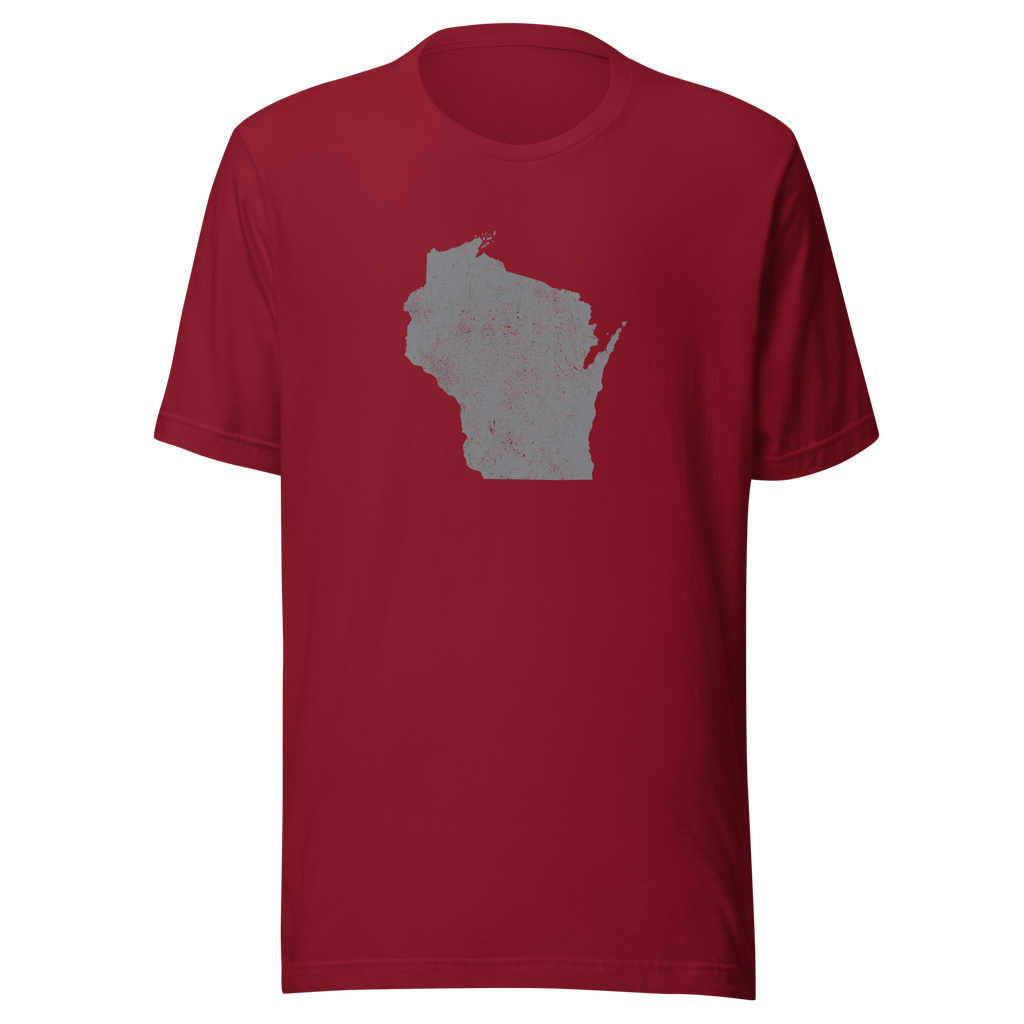 Wisconsin State Distressed Design Unisex T-Shirt Bella Canvas Badger State Tee