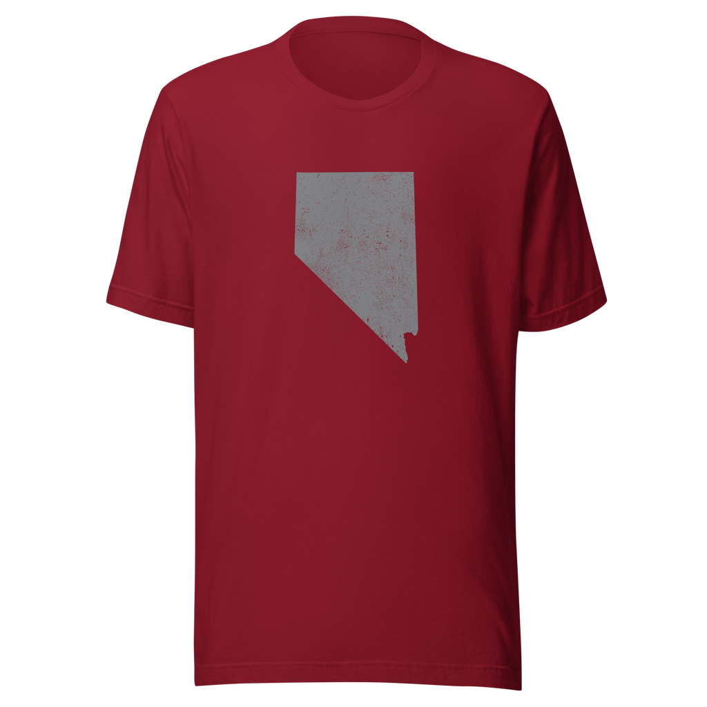 Nevada State Distressed Design Unisex T-Shirt Bella Canvas Silver State Tee