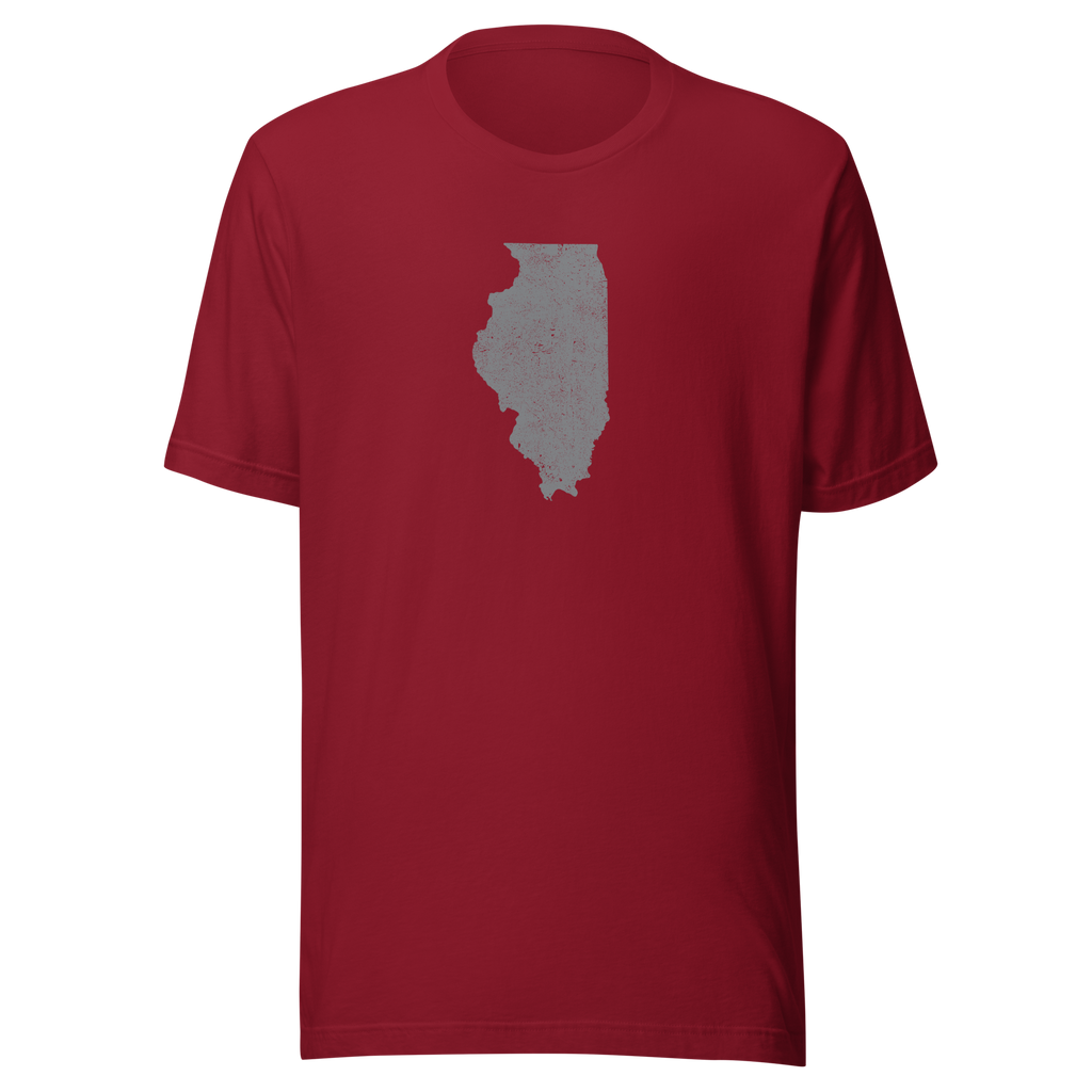 Illinois State Distressed Design Unisex T-Shirt Bella Canvas Prairie State Tee