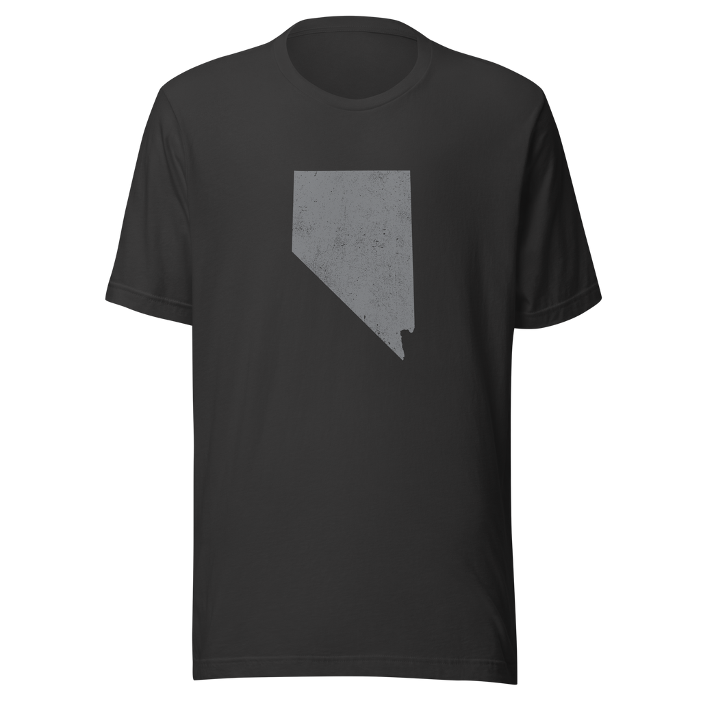 Nevada State Distressed Design Unisex T-Shirt Bella Canvas Silver State Tee