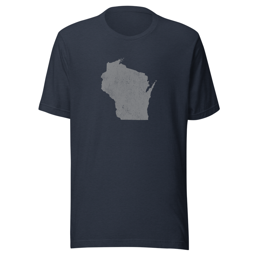 Wisconsin State Distressed Design Unisex T-Shirt Bella Canvas Badger State Tee