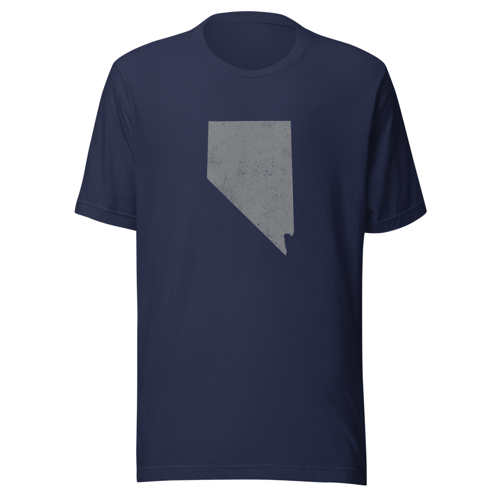 Nevada State Distressed Design Unisex T-Shirt Bella Canvas Silver State Tee