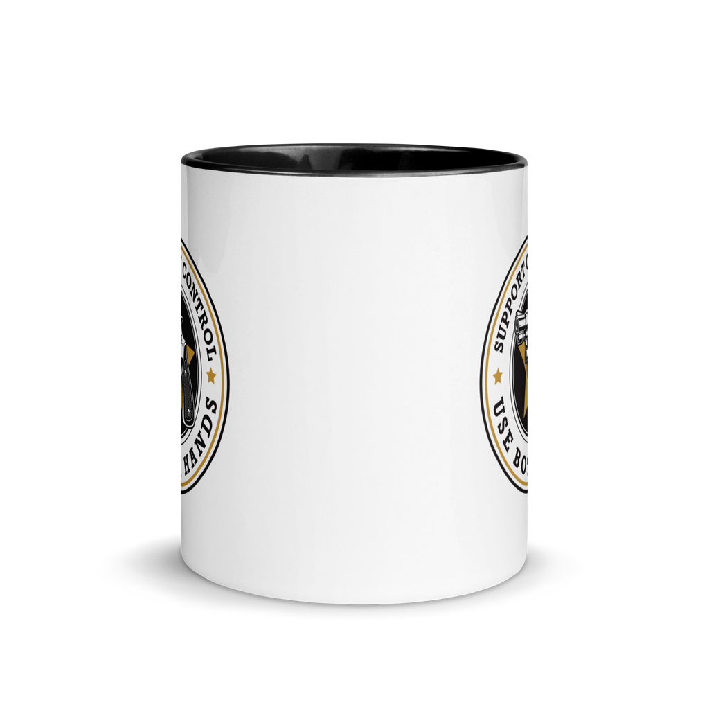 Gun Control Use Both Hands Funny Pro-2A Mug with Black Interior