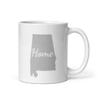 Alabama Home White Glossy Ceramic Coffee Mug State Pride Heart of Dixie Gift