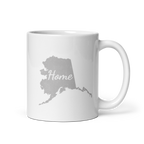 Alaska Home White Glossy Ceramic Coffee Mug State Pride Last Frontier Gift