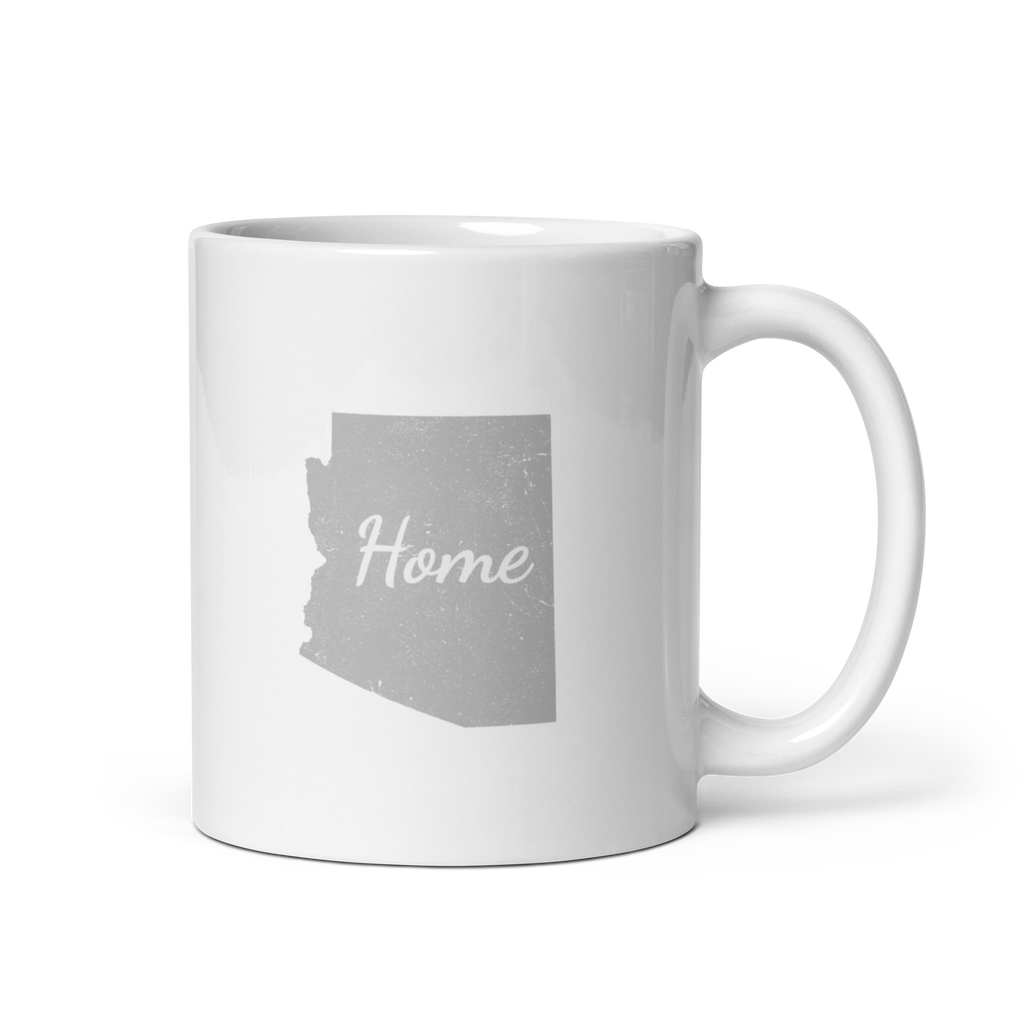 Arizona Home White Glossy Ceramic Coffee Mug State Pride Grand Canyon State Gift