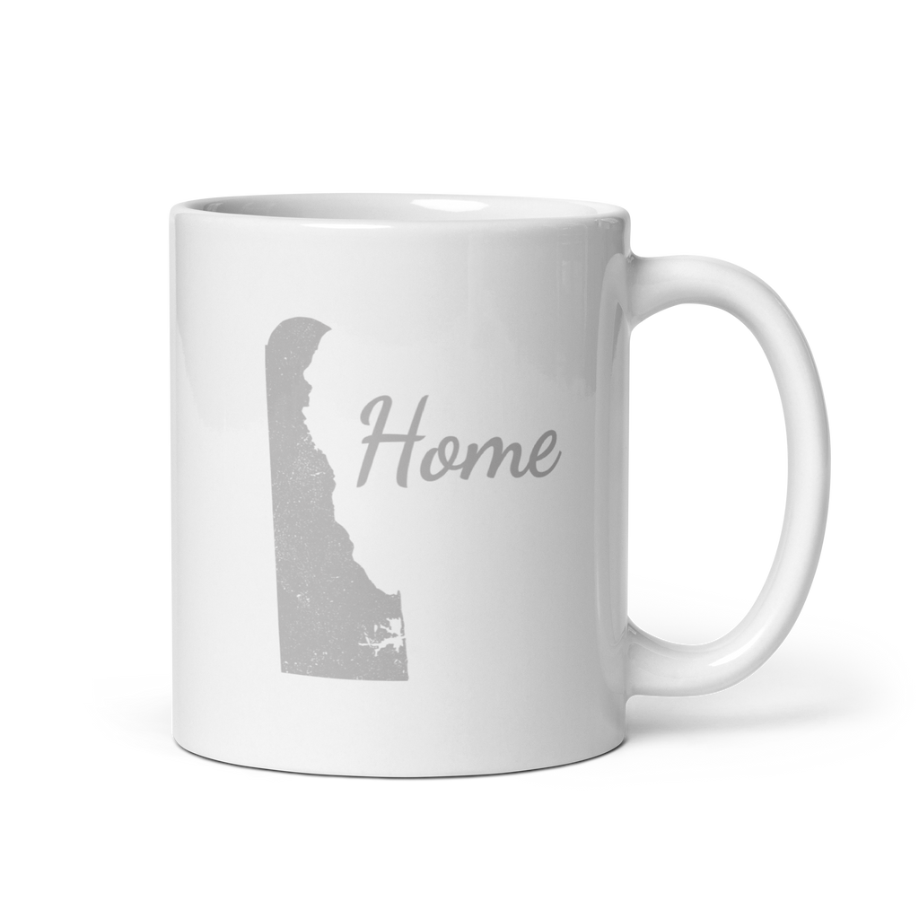 Delaware Home White Glossy Ceramic Coffee Mug State Pride First State Gift