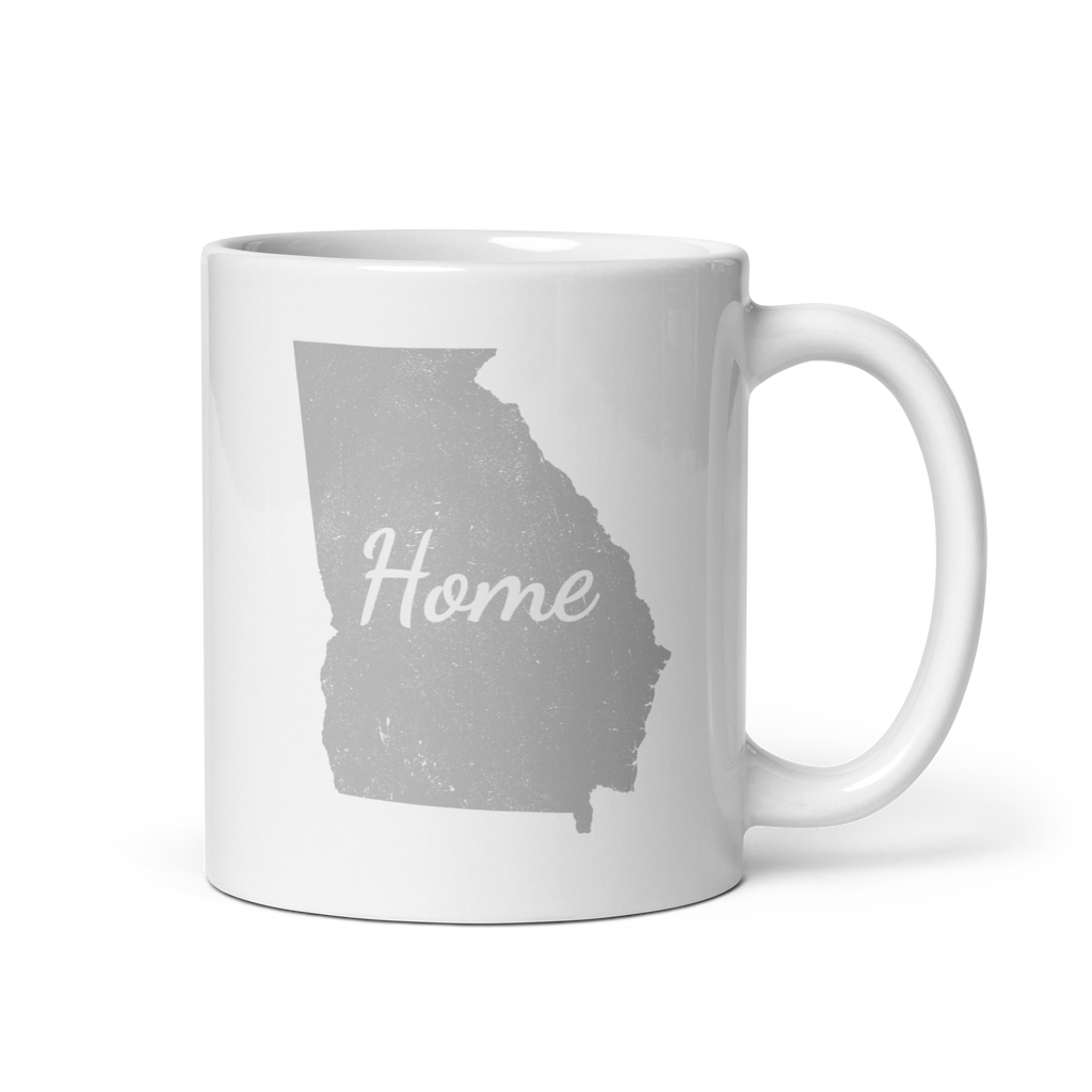 Georgia Home White Glossy Ceramic Coffee Mug State Pride Peach State Gift