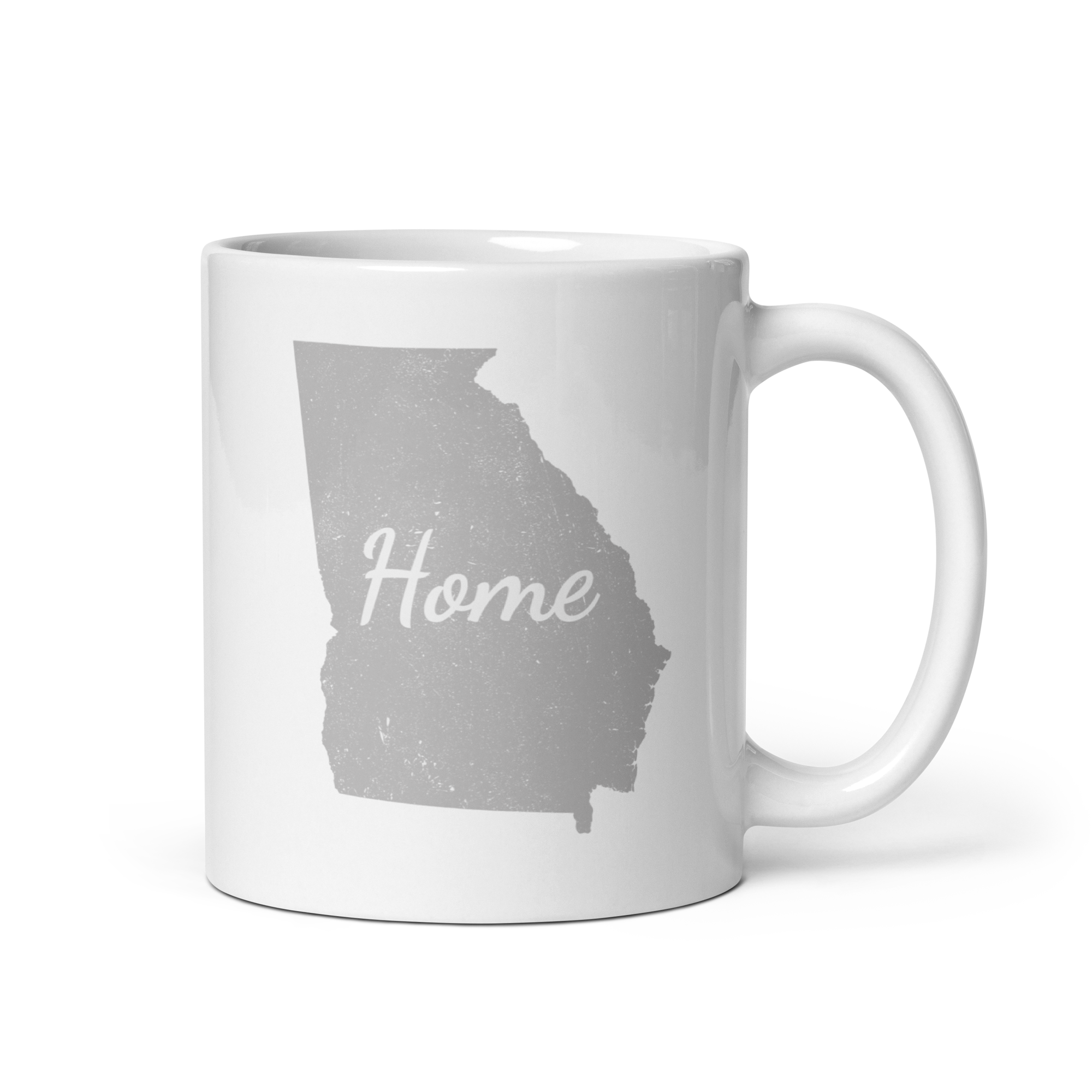 Georgia Home White Glossy Ceramic Coffee Mug State Pride Peach State Gift