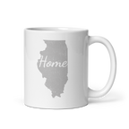 Illinois Home White Glossy Ceramic Coffee Mug State Pride Prairie State Gift