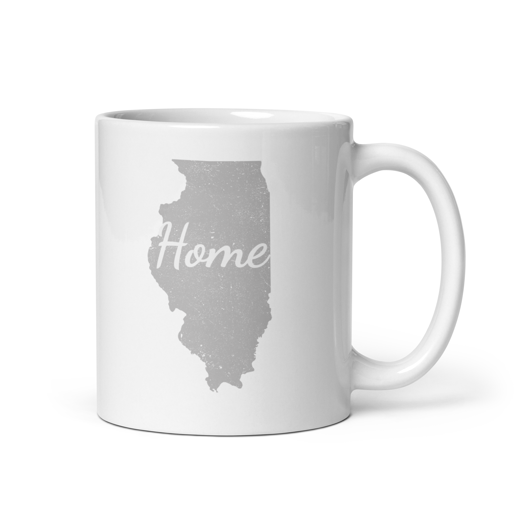 Illinois Home White Glossy Ceramic Coffee Mug State Pride Prairie State Gift