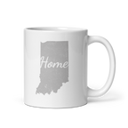 Indiana Home White Glossy Ceramic Coffee Mug State Pride Hoosier State Gift