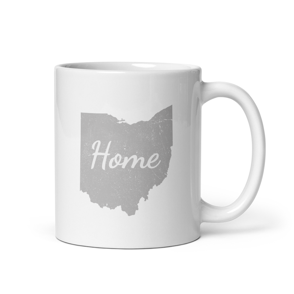 Ohio Home White Glossy Ceramic Coffee Mug State Pride Buckeye State Gift