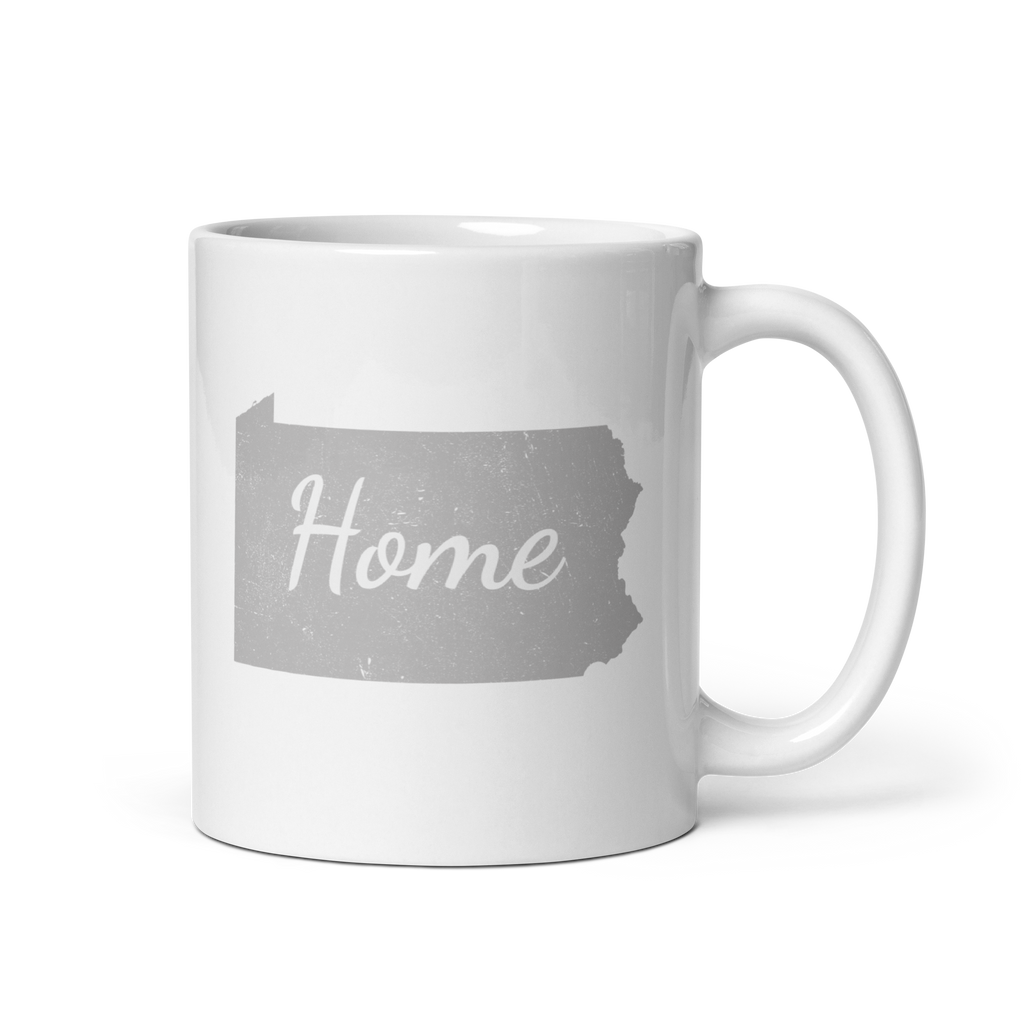 Pennsylvania Home White Glossy Ceramic Coffee Mug State Pride Keystone State Gift
