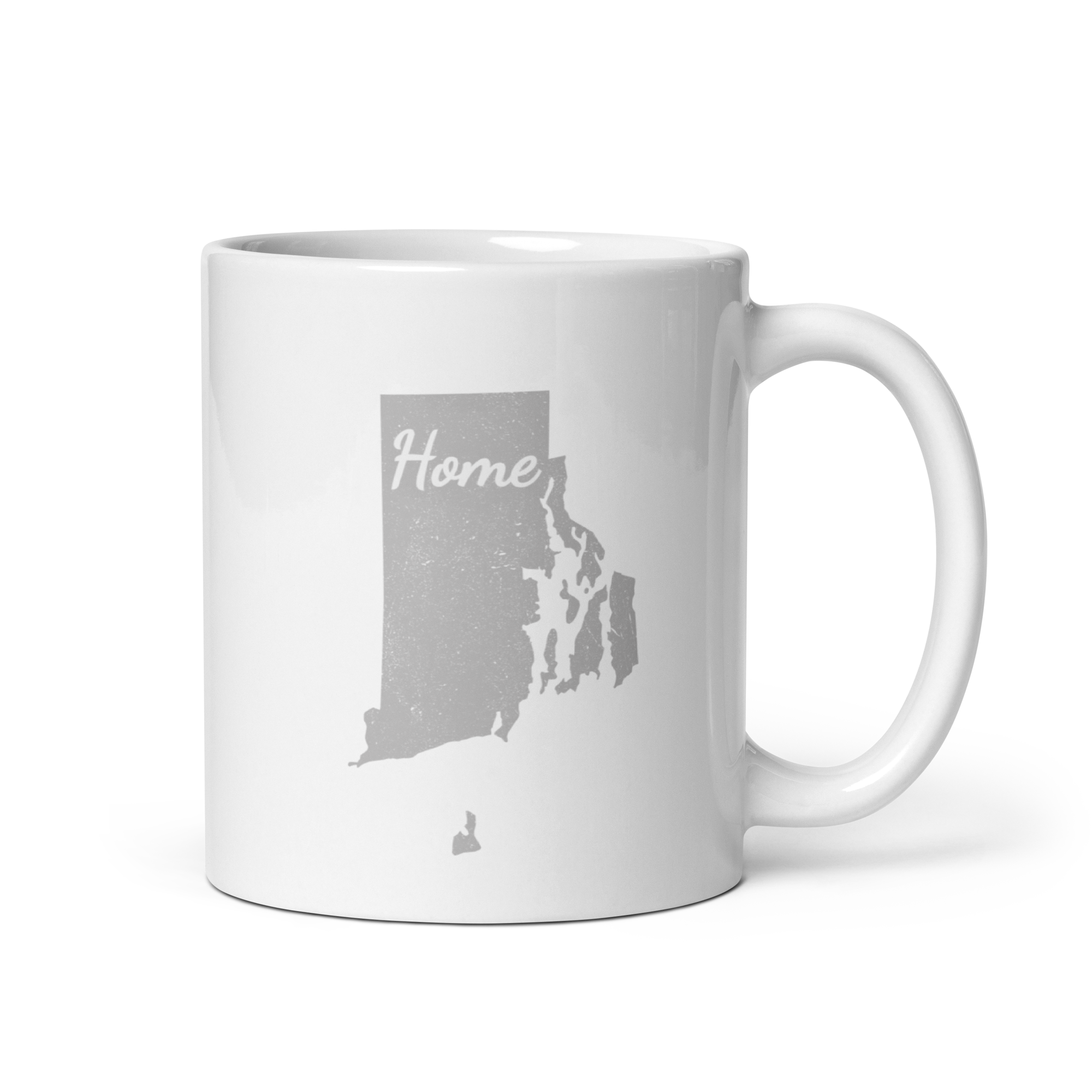 Rhode Island Home White Glossy Ceramic Coffee Mug State Pride Ocean State Gift
