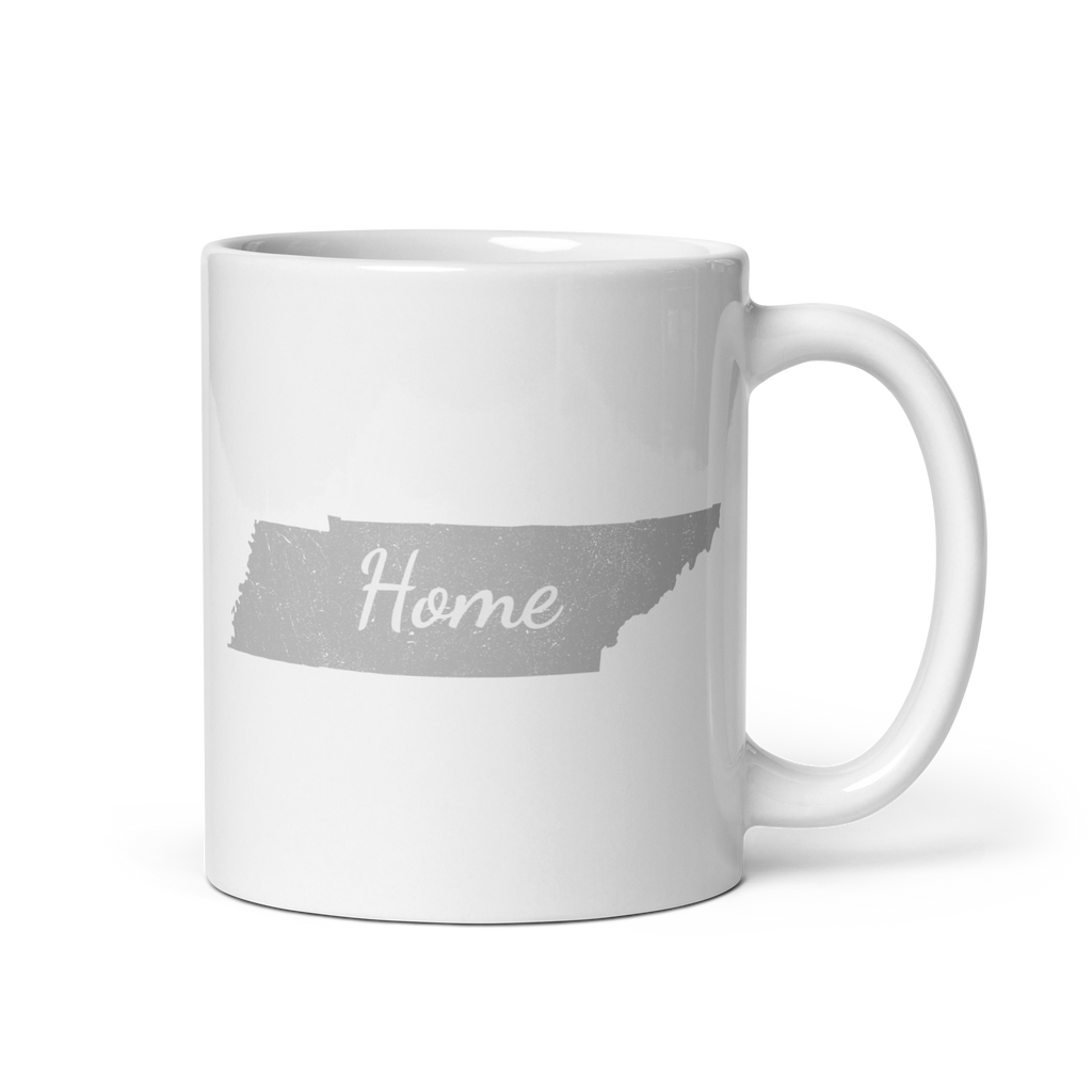 Tennessee Home White Glossy Ceramic Coffee Mug State Pride Volunteer State Gift