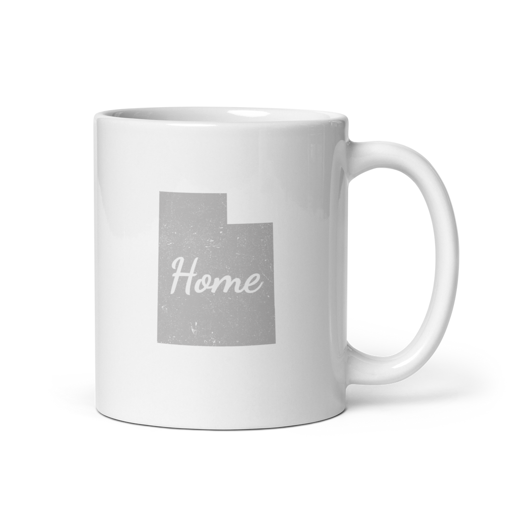 Utah Home White Glossy Ceramic Coffee Mug State Pride Beehive State Gift
