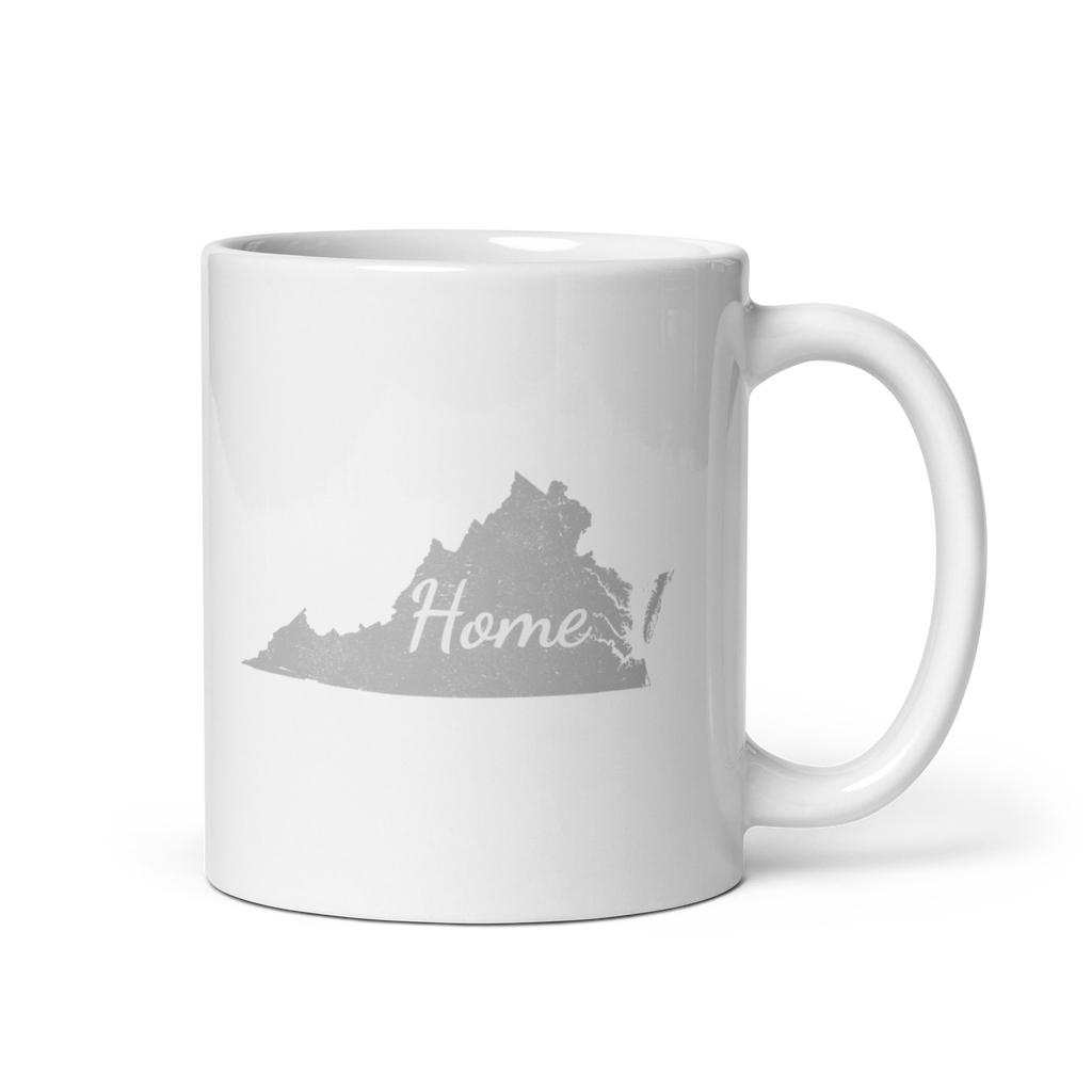 Virginia Home White Glossy Ceramic Coffee Mug State Pride Old Dominion Gift