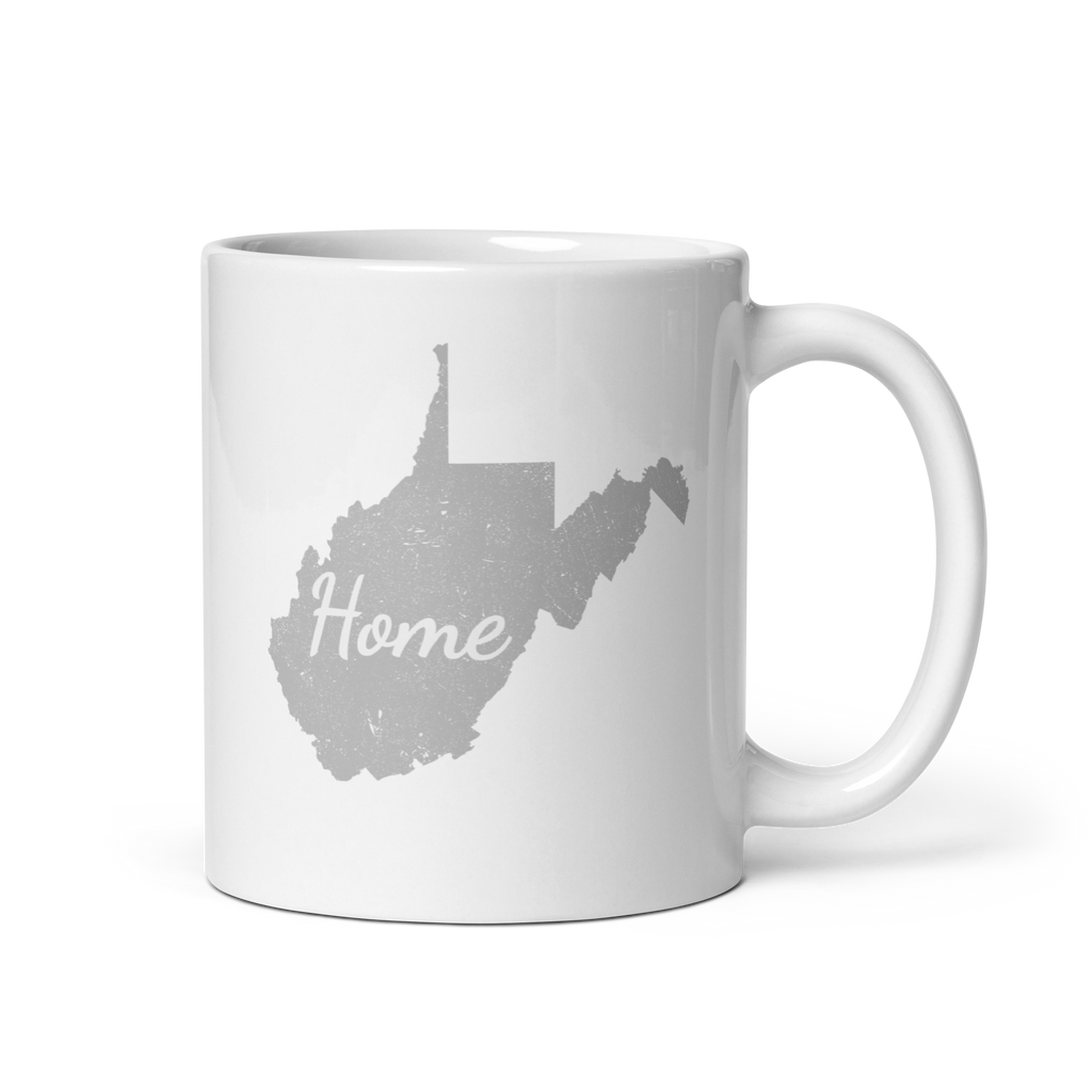 West Virginia Home White Glossy Ceramic Coffee Mug State Pride Mountain State Gift
