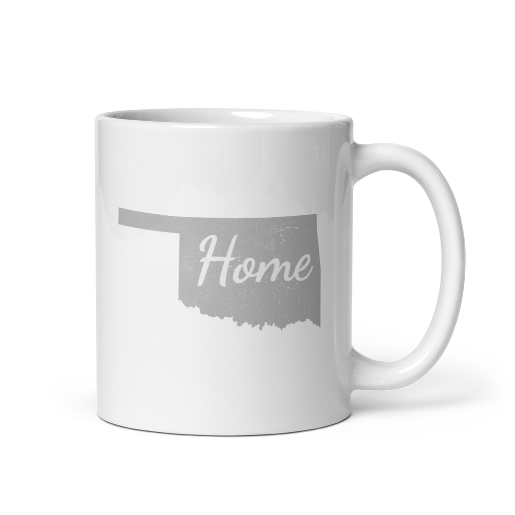Oklahoma Home White Glossy Ceramic Coffee Mug State Pride Sooner State Gift