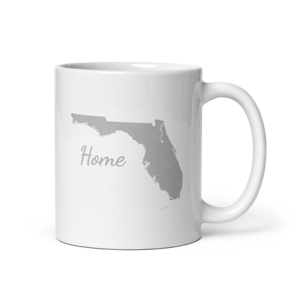 Florida Home White Glossy Ceramic Coffee Mug State Pride Sunshine State Gift