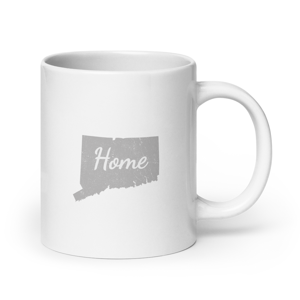 Connecticut Home White Glossy Ceramic Coffee Mug State Pride Constitution State Gift