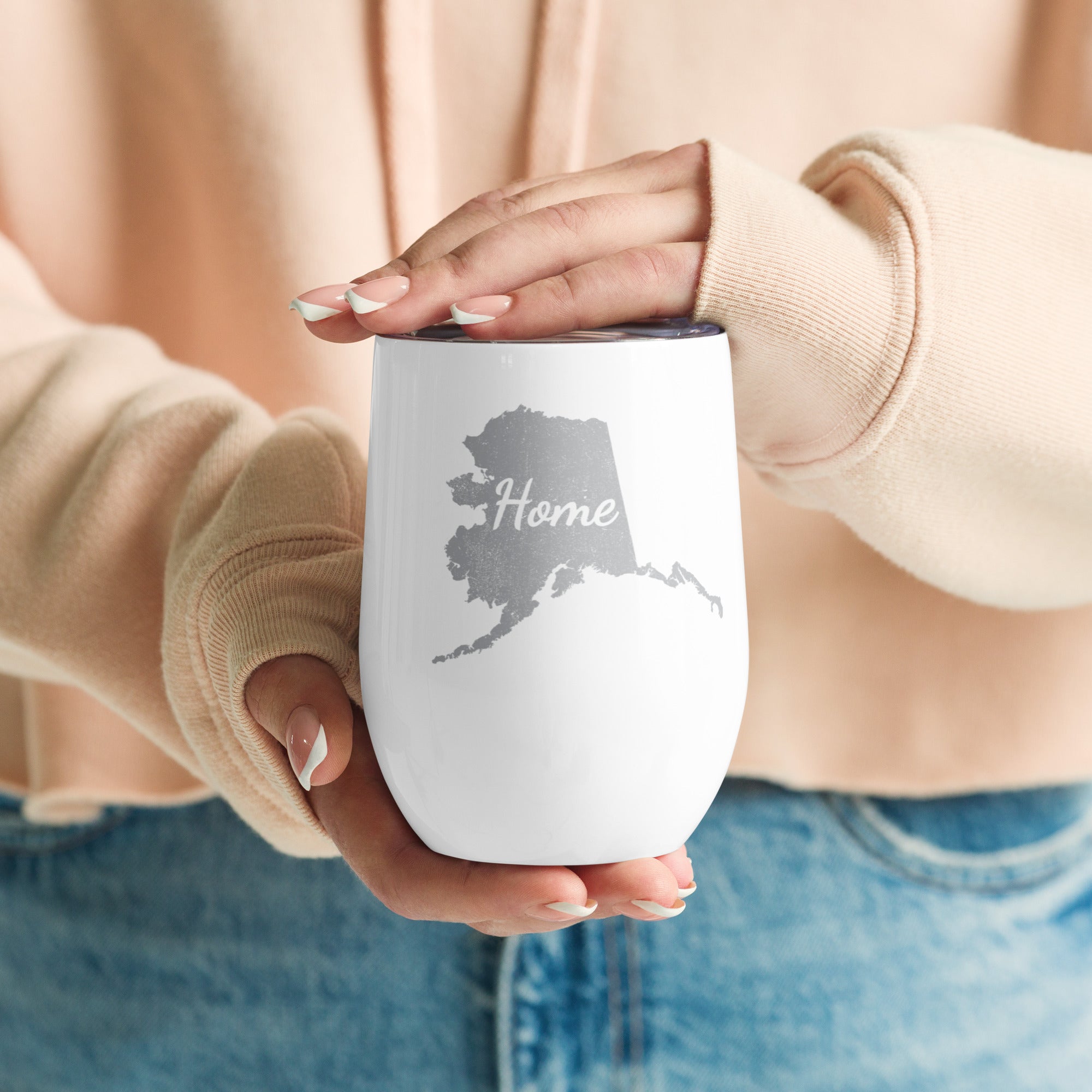 Alaska Home Wine Tumbler Insulated Stainless Steel Last Frontier Gift