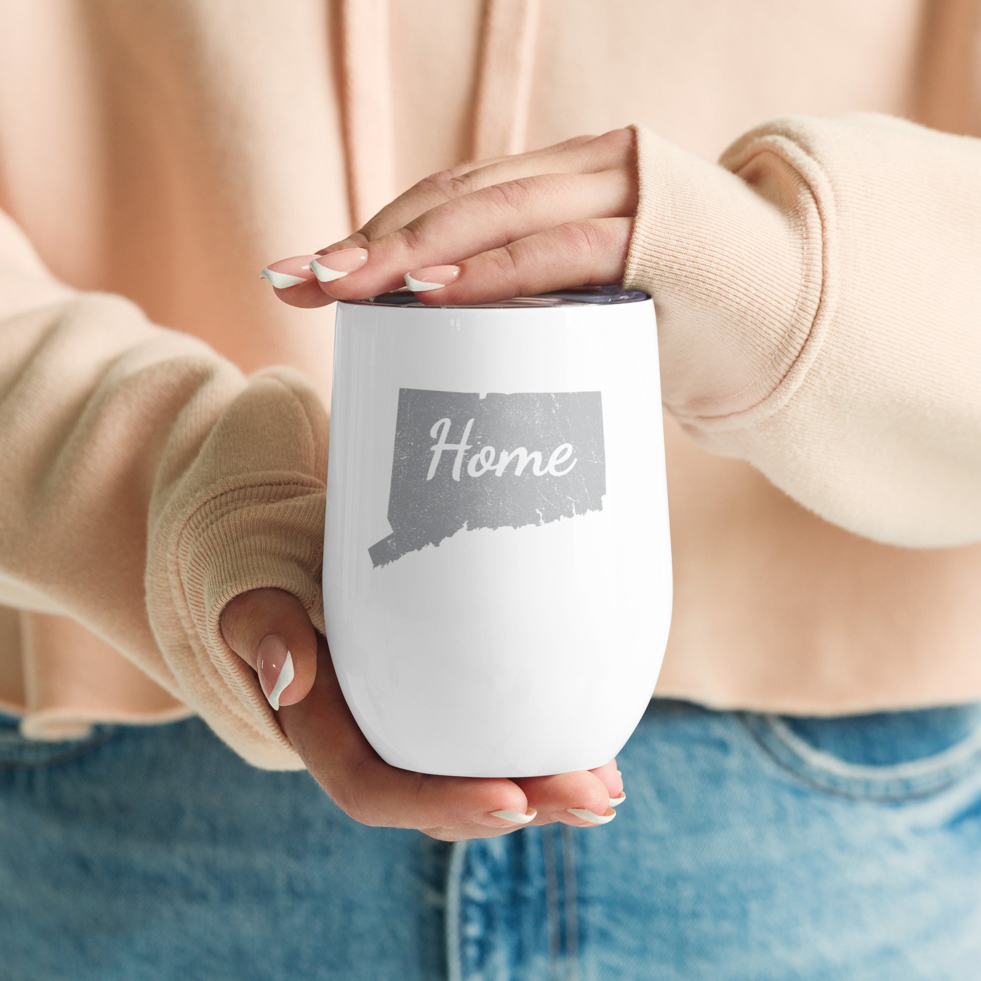 Connecticut Home Wine Tumbler Insulated Stainless Steel Constitution State Gift