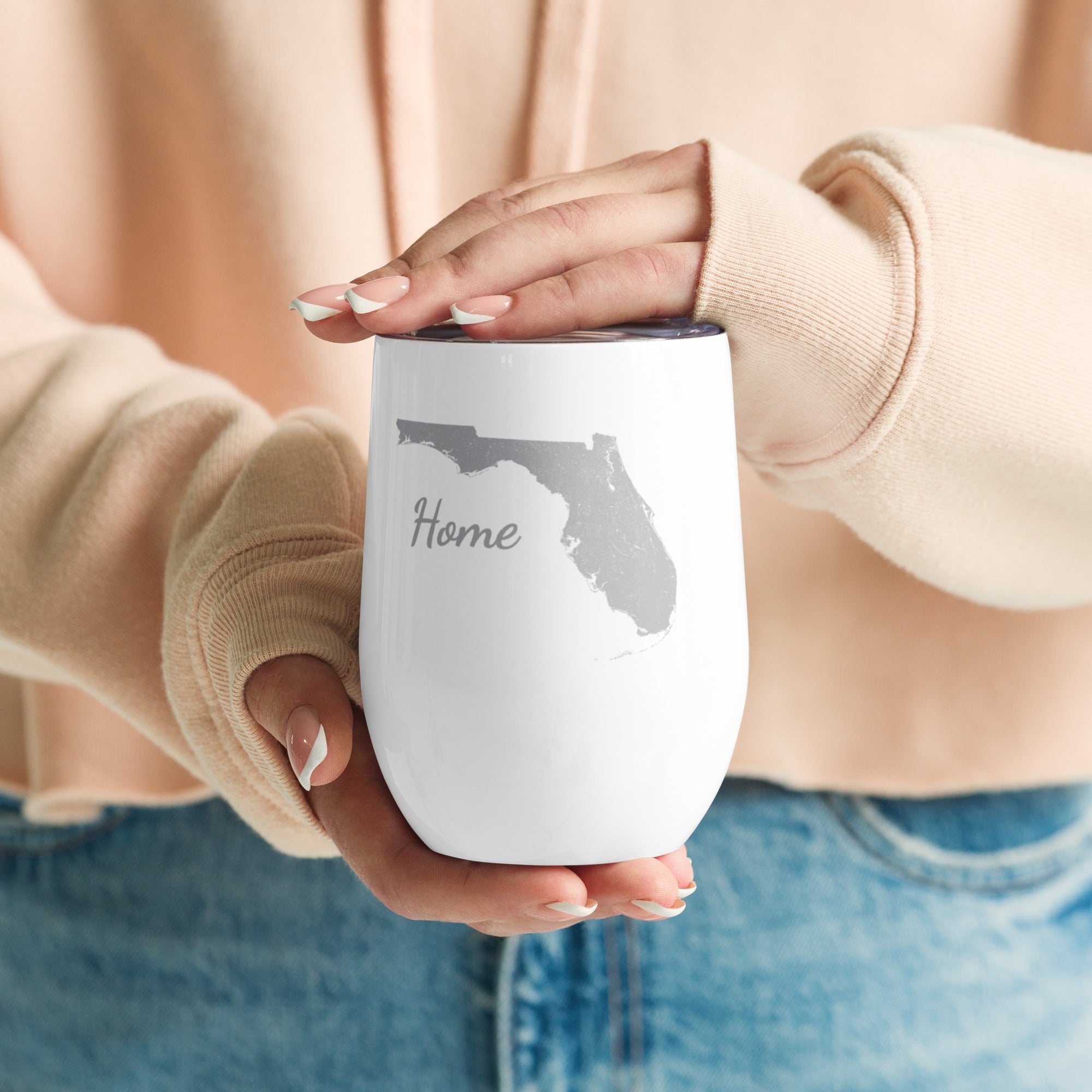 Florida Home Wine Tumbler Insulated Stainless Steel Sunshine State Gift