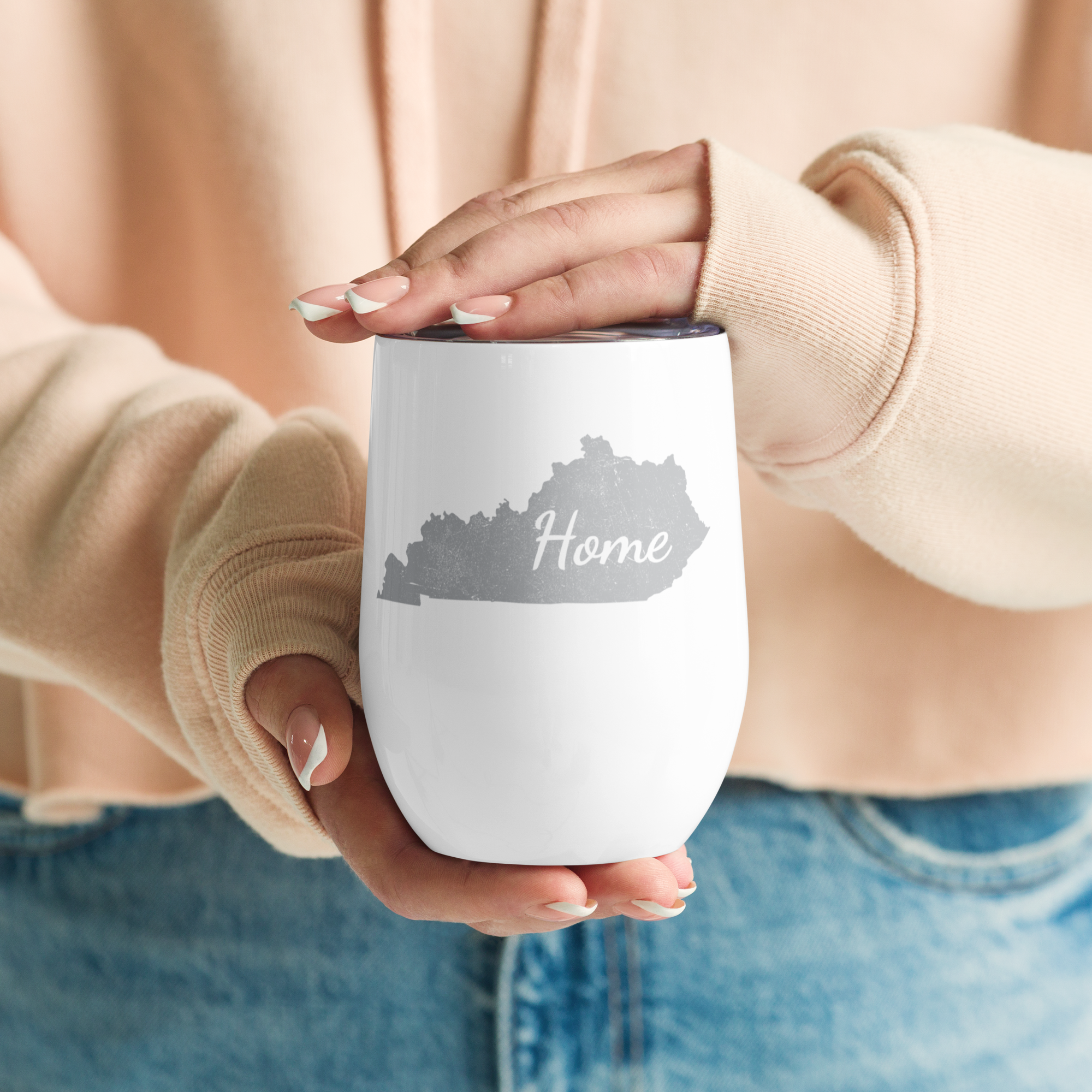 Kentucky Home Wine Tumbler Insulated Stainless Steel Bluegrass State Gift