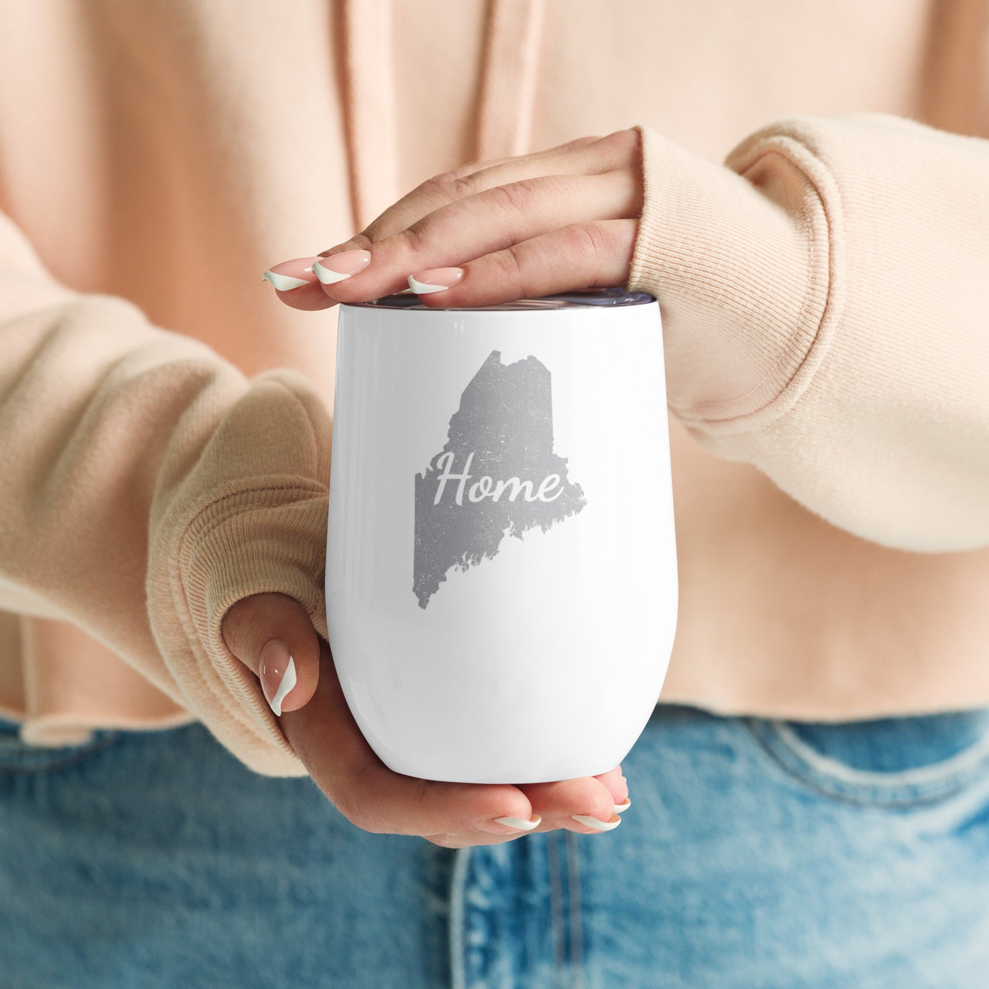 Maine Home Wine Tumbler Insulated Stainless Steel Pine Tree State Gift