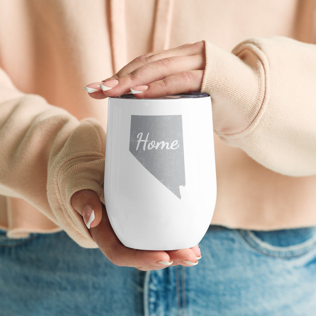 Nevada Home Wine Tumbler Insulated Stainless Steel Silver State Gift