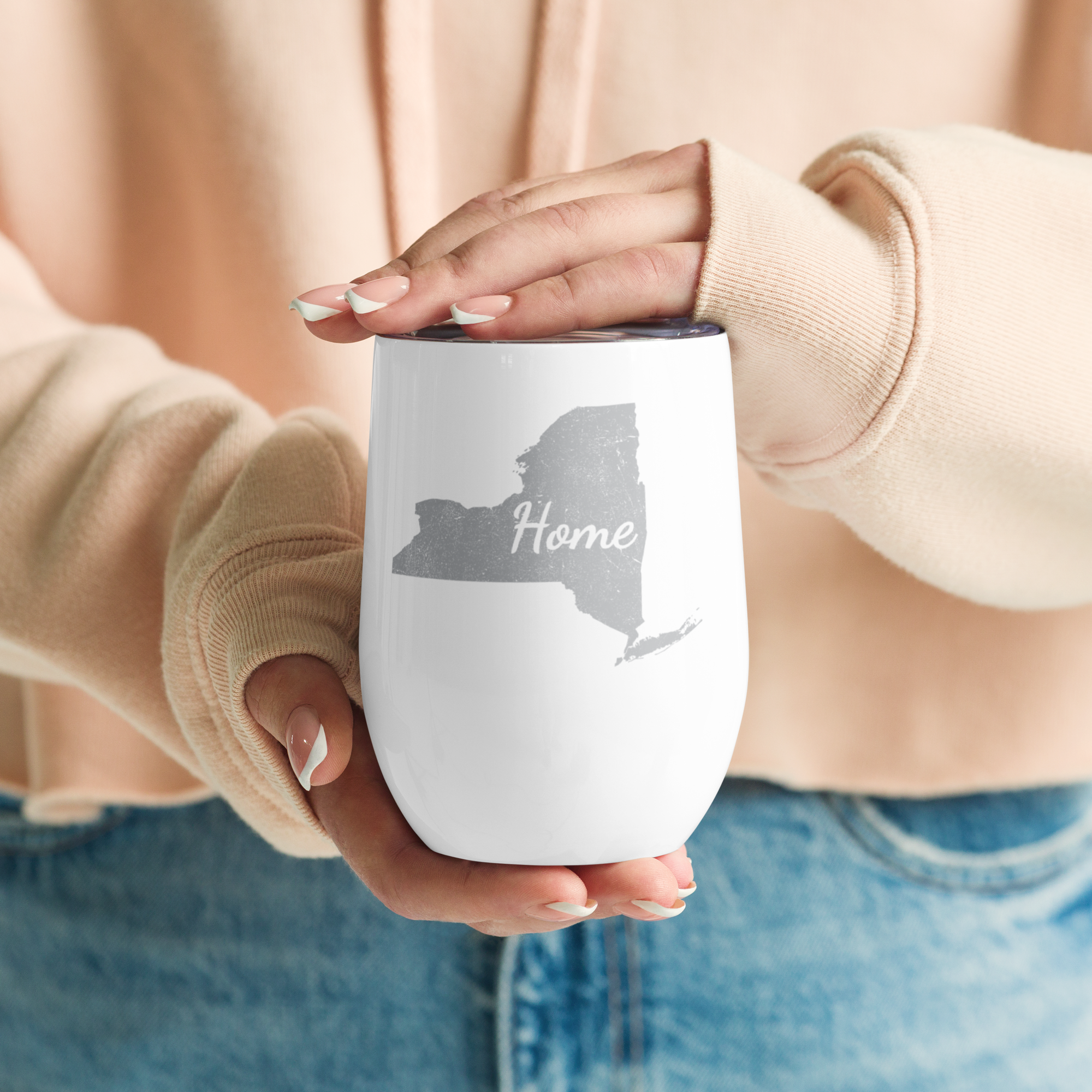 New York Home Wine Tumbler Insulated Stainless Steel Empire State Gift