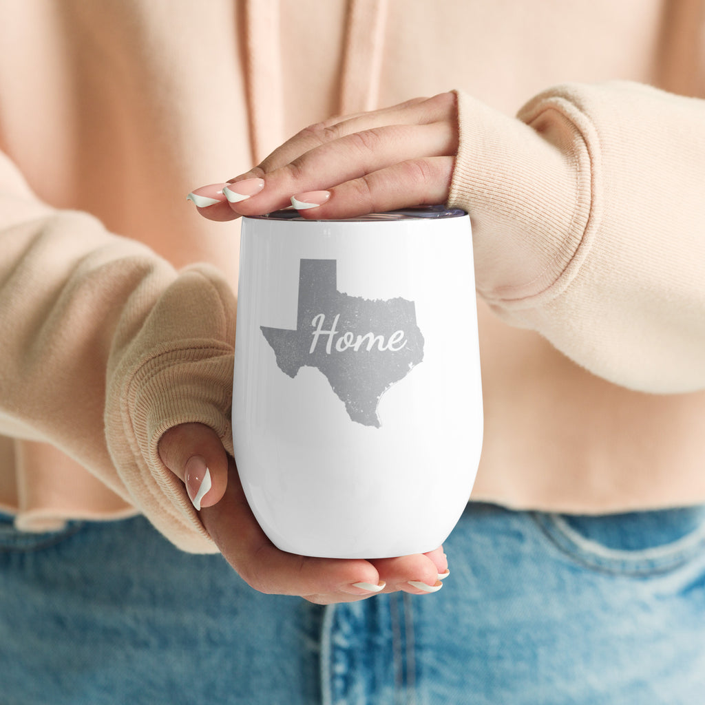 Texas Home Wine Tumbler Insulated Stainless Steel Lone Star State Gift
