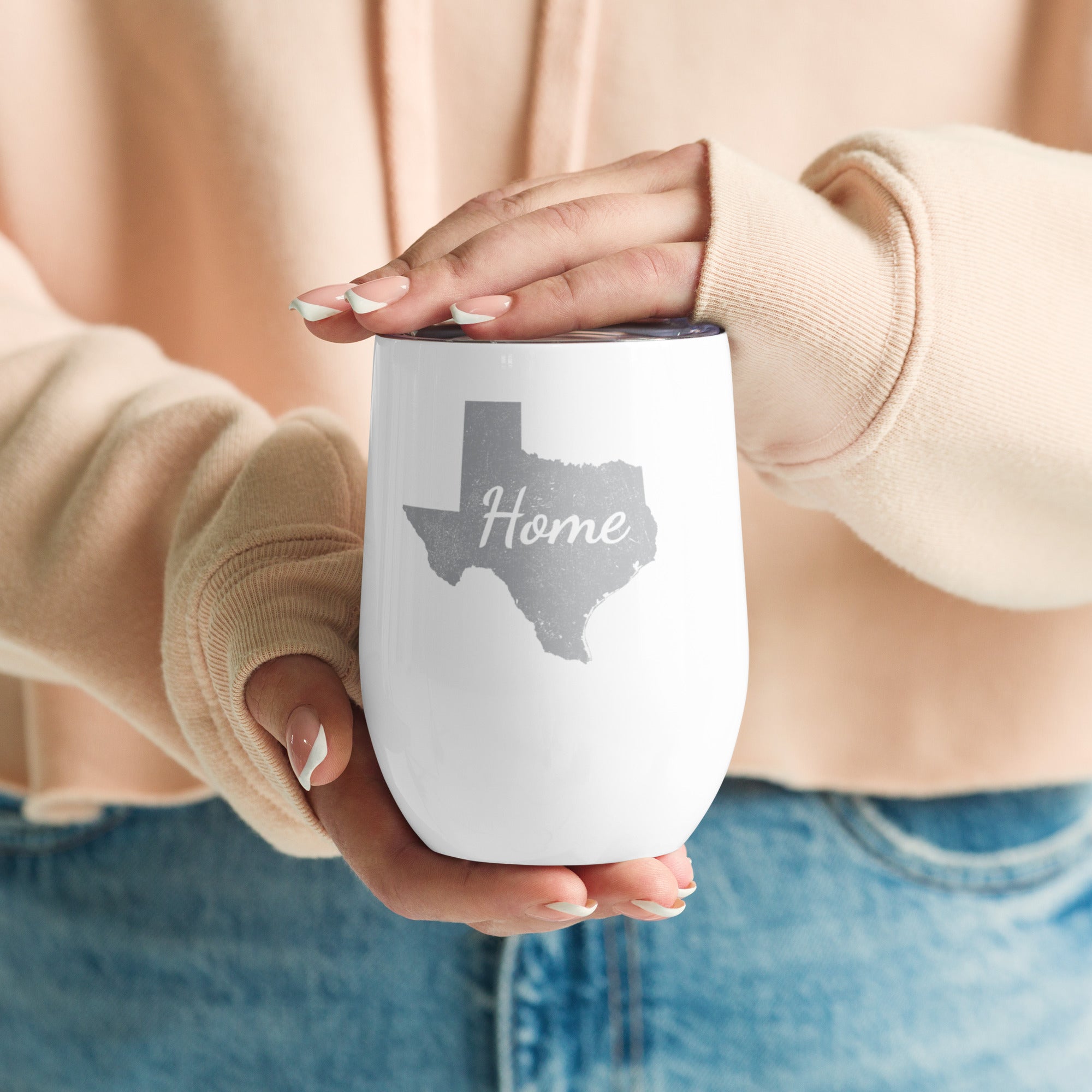 Texas Home Wine Tumbler Insulated Stainless Steel Lone Star State Gift
