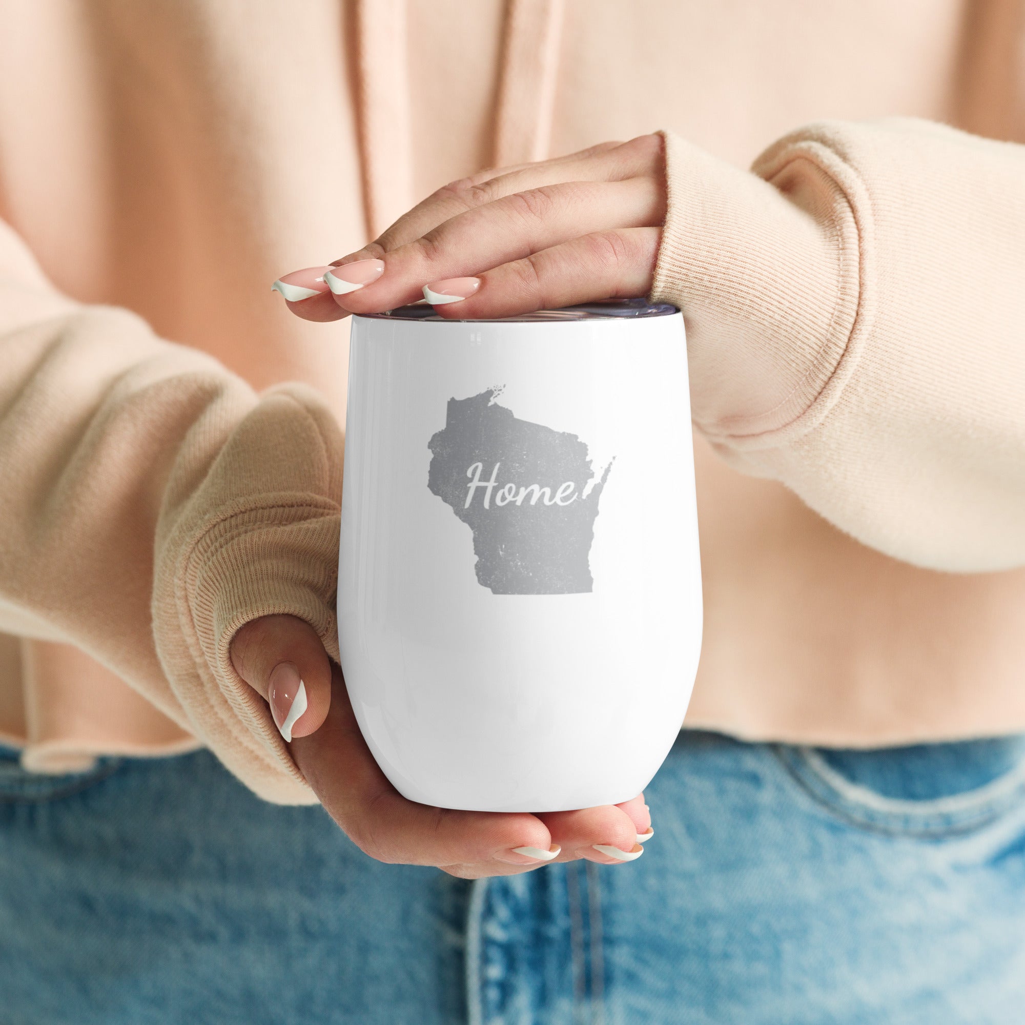Wisconsin Home Wine Tumbler Insulated Stainless Steel Badger State Gift